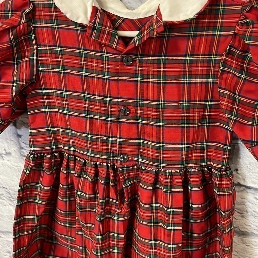 Vintage Winnie the Pooh plaid embroidered dress size 4